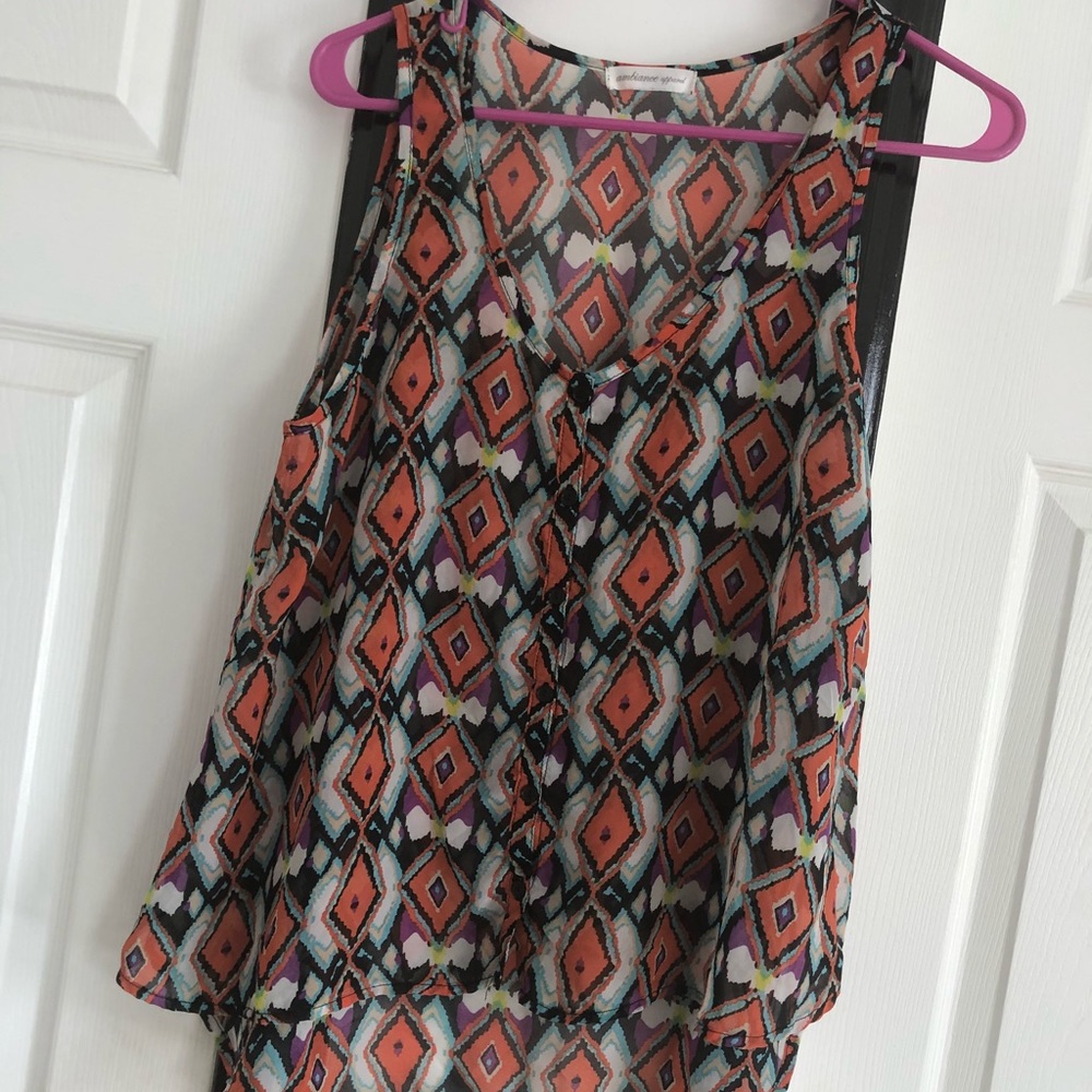 Multicolored flowing tank top